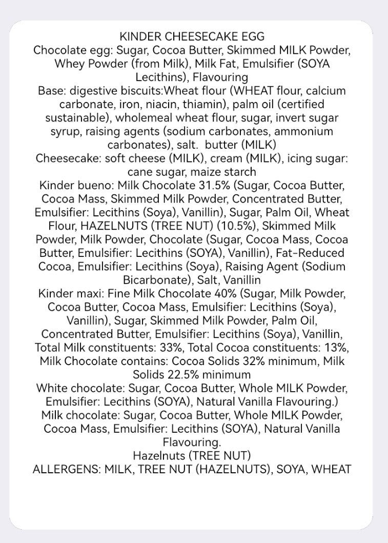 Cheesecake Easter Egg